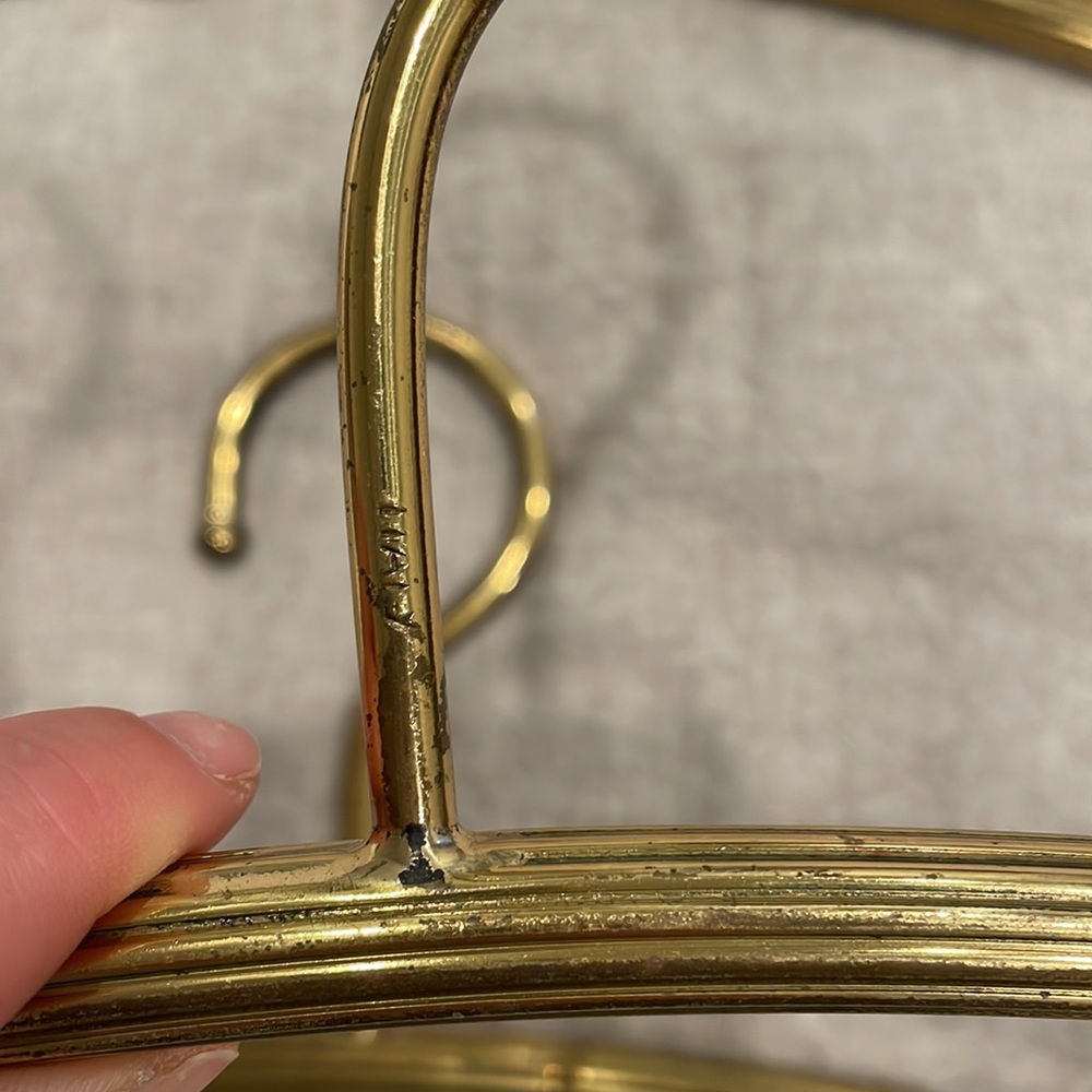 Vintage Brass ITALIAN Clothing Coat Hangers MCM Classic Heavy - Picture 6 of 10